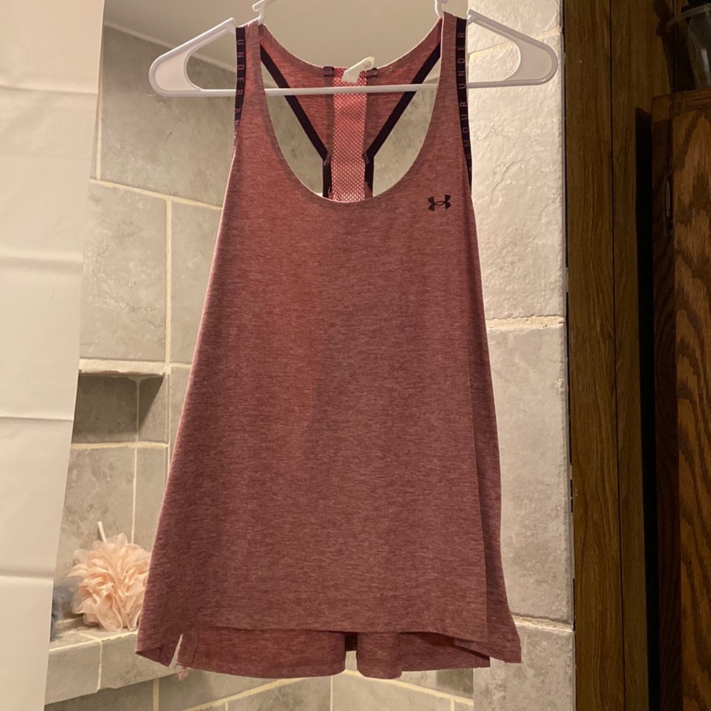 Pink Under armour workout tank, size M.